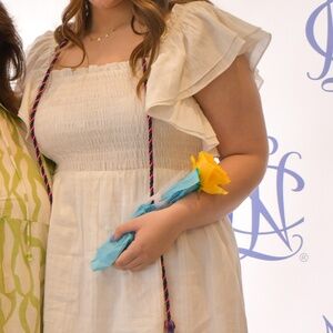 White Gathered dress